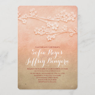 Invitation Mariage en fleurs roses invite