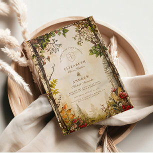 Invitation Mariage en forêt automnale