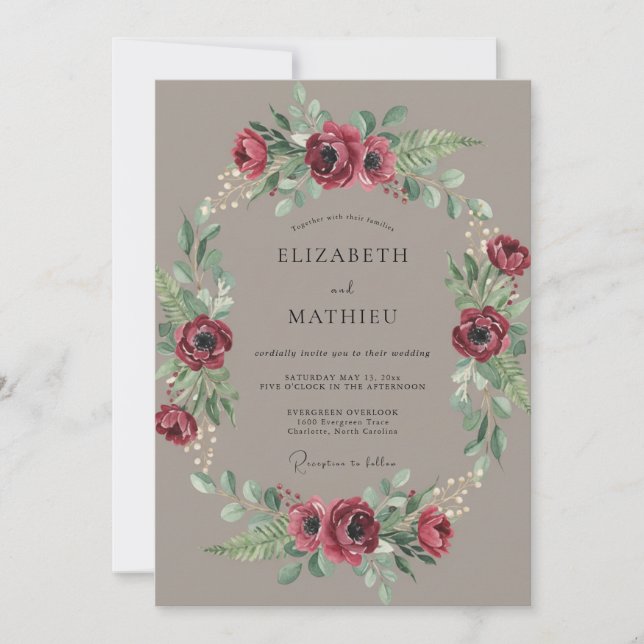 Invitation Mariage en forêt captivant de Bourgogne (Devant)