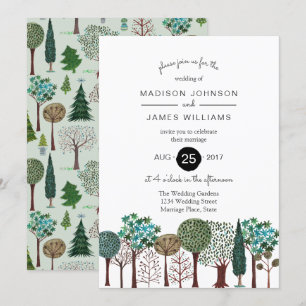 Invitation Mariage en forêt de arbres jardin boisé   Invitati