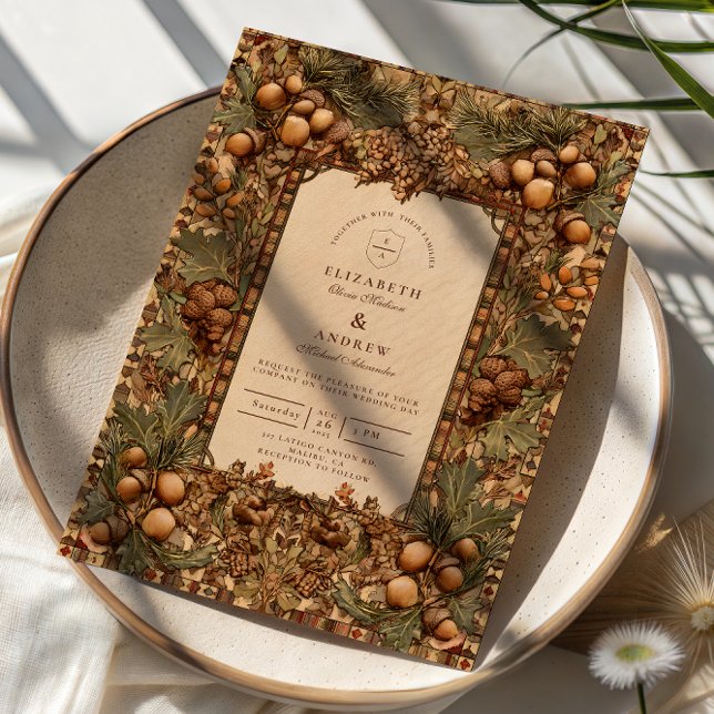 Invitation Mariage en forêt de chêne doré (Créateur téléchargé)