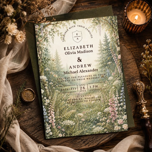 Invitation Mariage en forêt enchantée (Créateur téléchargé)
