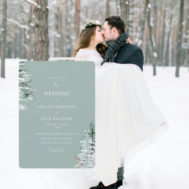 Invitation Mariage en forêt hivernale (Créateur téléchargé)