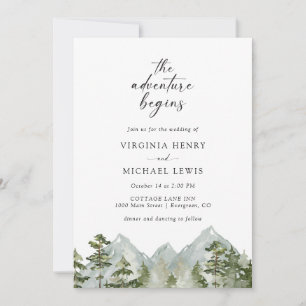 Invitation Mariage en forêt montagne