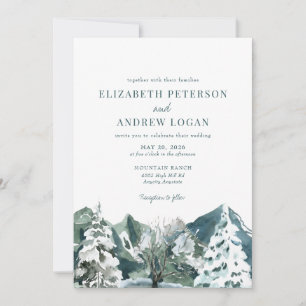 Invitation Mariage en Forêt   Montagnes Rustiques 