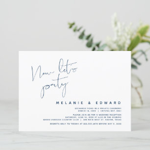 Invitation Mariage en fuite, Bleu marine, Maintenant faisons