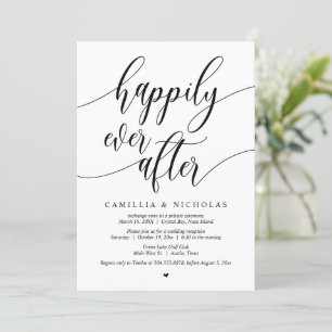 Invitation Mariage en fuite, fête de bonheur éternel