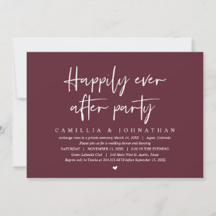 Invitation Mariage en fuite, fête de bonheur éternel
