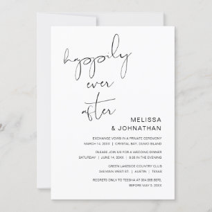 Invitation Mariage en fuite, fête pour toujours heureux 
