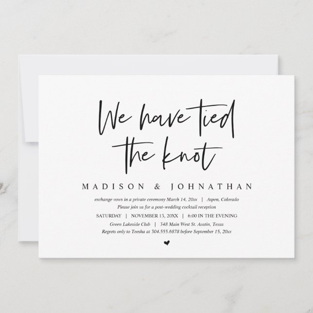 Invitation Mariage en fuite, Nous avons franchi le pas (Devant)