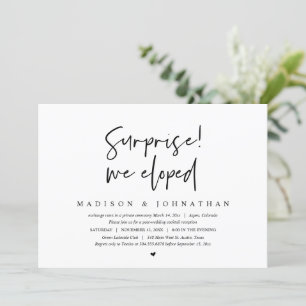 Invitation Mariage en fuite, Surprise, nous nous sommes enfui