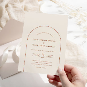 Invitation Mariage en ivoire Boho Arch