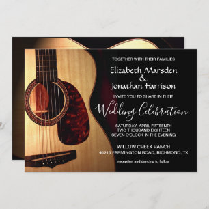 Invitation Mariage en lettres de main musicale moderne de