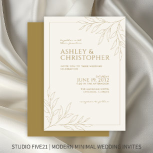 Invitation Mariage en ligne de la ligne de flottaison d'or mo
