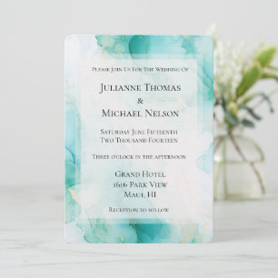 Invitation Mariage en marbre blanc à pointe blanche