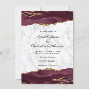 Invitation Mariage en marbre doré de Bourgogne