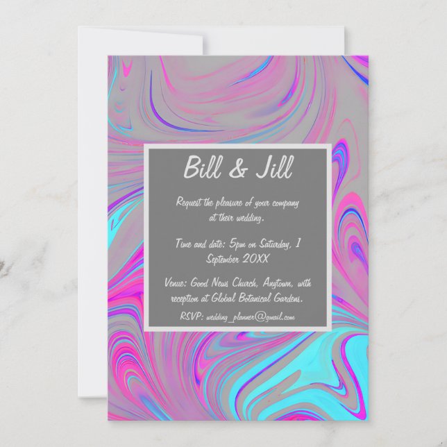 Invitation Mariage en marbre liquide (Devant)