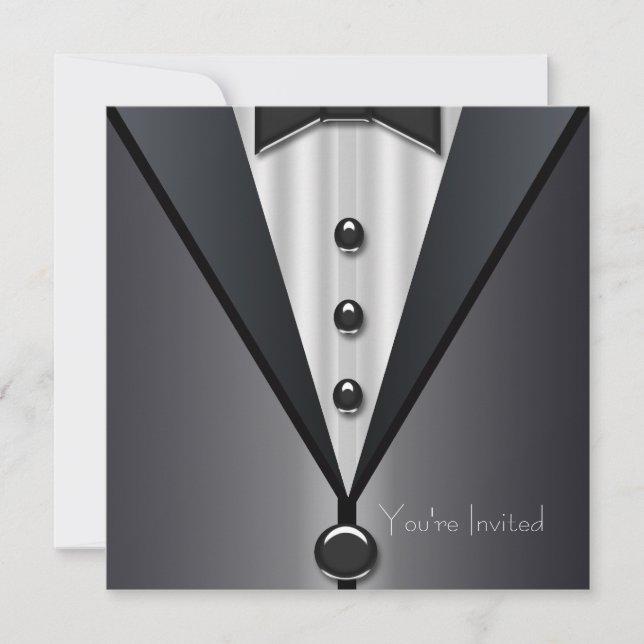 Invitation Mariage en noir et blanc (Devant)