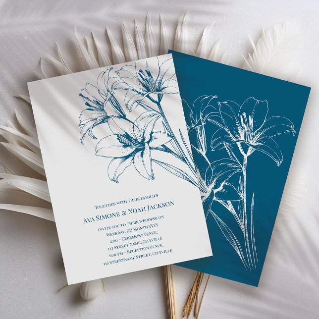 Invitation Mariage en plan bleu Lily (Créateur téléchargé)