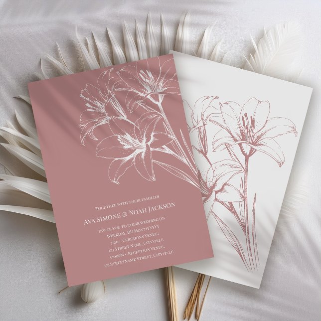 Invitation Mariage en plan rose Lily (Créateur téléchargé)