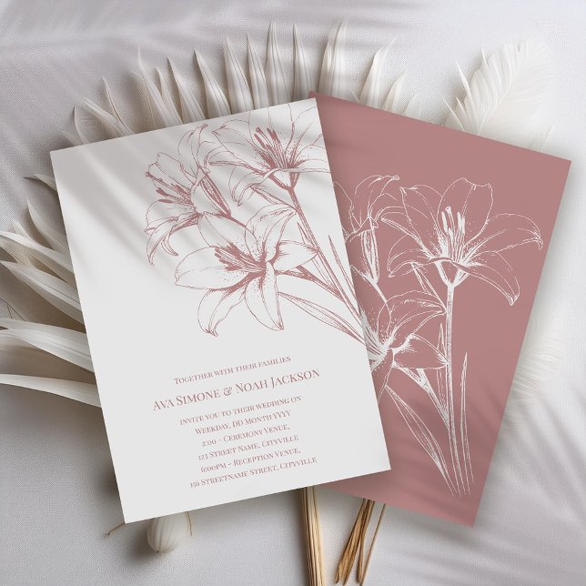 Invitation Mariage en plan rose Lily (Créateur téléchargé)