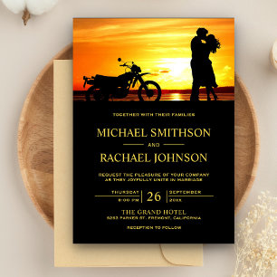 Invitation Mariage en silhouette romantique Couple de soleil