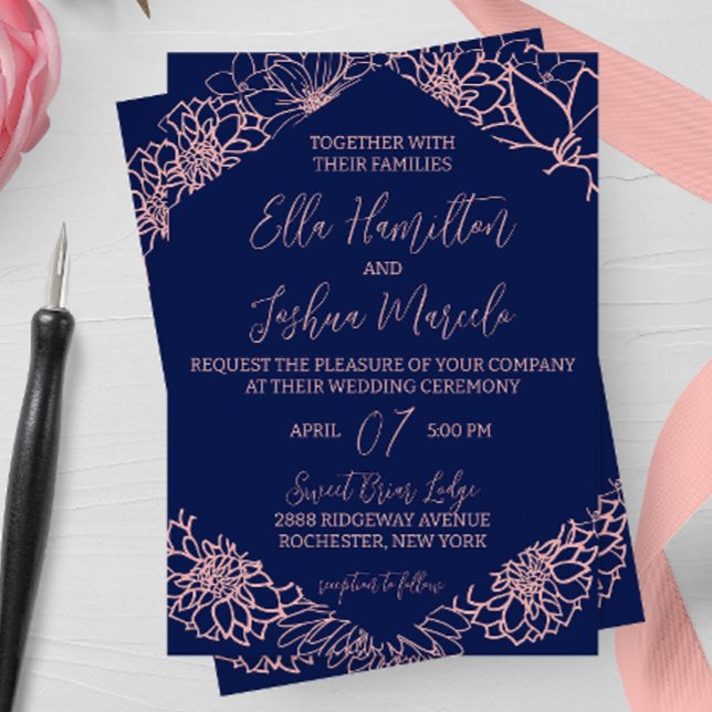 Invitation Mariage en silhouette rose (Créateur téléchargé)
