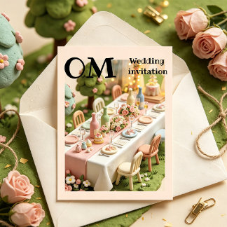 Invitation Mariage en style miniature d'argile mignon