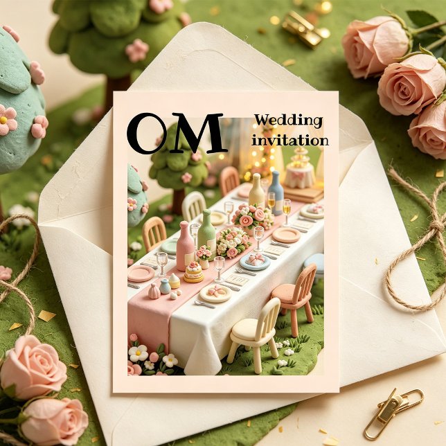 Invitation Mariage en style miniature d'argile mignon (Créateur téléchargé)