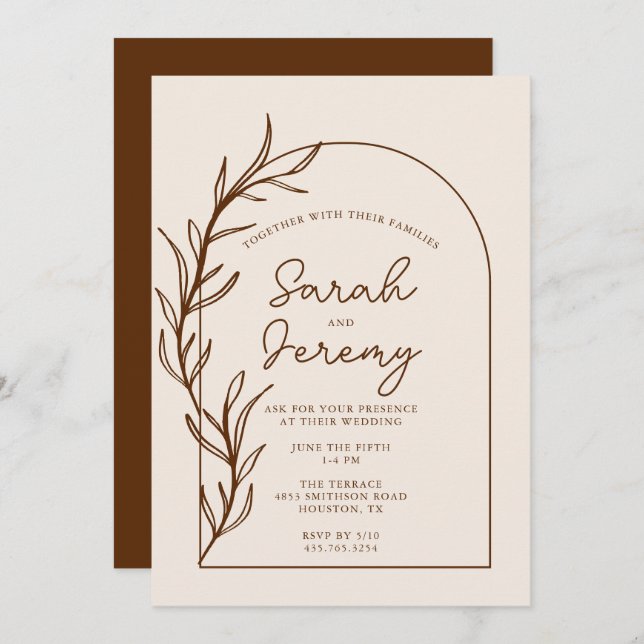 Invitation Mariage en terre cuite brûlée de Bohême | Invitat (Devant / Derrière)