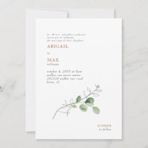 Invitation Mariage en terre cuite de printemps moderne