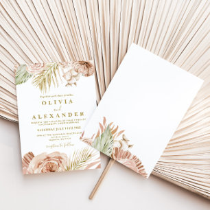Invitation Mariage en terre cuite floral tropical bohème