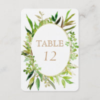 Mariage encadré vert & feuille d'or Numéros