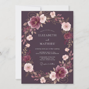 Invitation Mariage Enchanté de Soirée au Plum