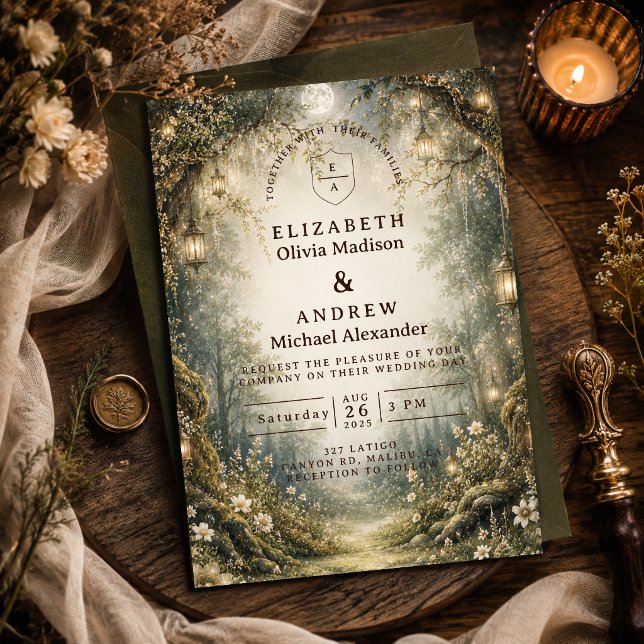 Invitation mariage enchante en forêt (Créateur téléchargé)