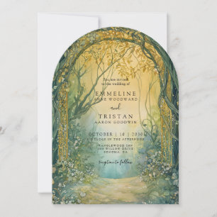 Invitation Mariage Enchanted Emerald Forest Portal