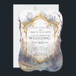 Invitation Mariage Enchanted Forest Gold Frame<br><div class="desc">Portail enchanté à un thème magique mariage de forêt,  pour un faire-part de mariage mystique de style imaginaire.</div>