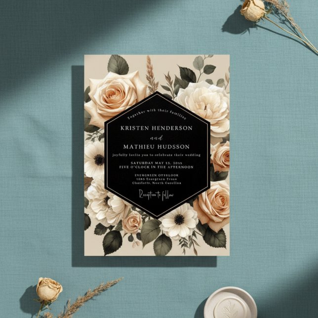 Invitation Mariage Enchantement Botanique Crème (Créateur téléchargé)