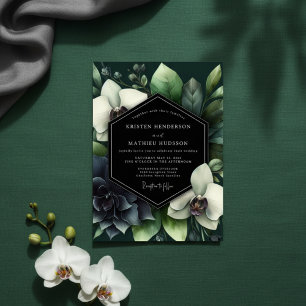 Invitation Mariage Enchantement Botanique Émeraude