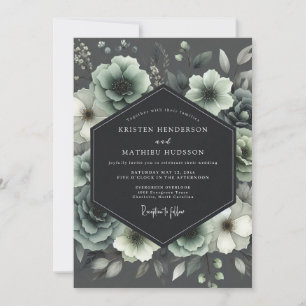 Invitation Mariage Enchantement Floral Sauge
