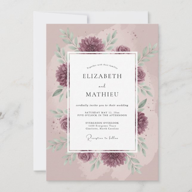 Invitation Mariage Enchanteur d'Automne au Plum (Devant)