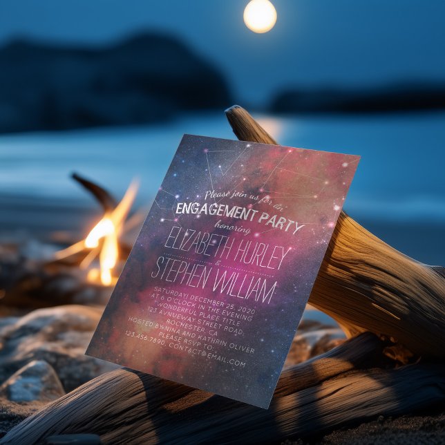 Invitation Mariage Engagement Party Galaxy Star Constellation (Créateur téléchargé)