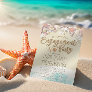 Invitation Mariage Engagement Party Summer Beach Starfish
