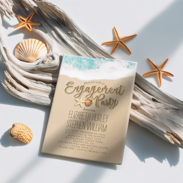 Invitation Mariage Engagement Party Summer Beach Starfish (Créateur téléchargé)