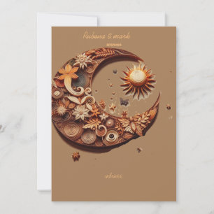 Invitation mariage enregistrer la date sculpture sur bois