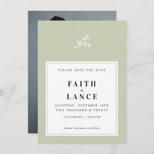 Invitation MARIAGE ENREGISTRER LA DATE simple mignon brindill