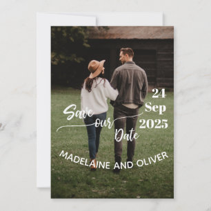 Invitation Mariage Enregistrer la date Simple Photo moderne