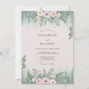 Invitation Mariage Envoûtant de la Nature au Vert Sauge