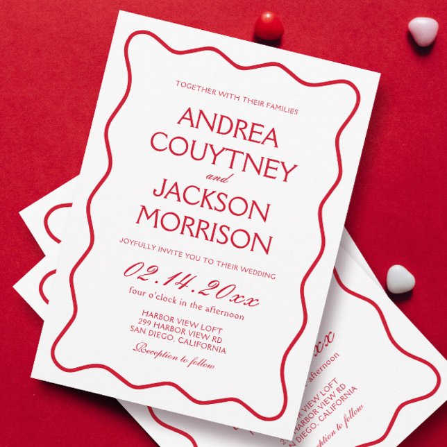 Invitation Mariage épectique rouge et blanc (Créateur téléchargé)