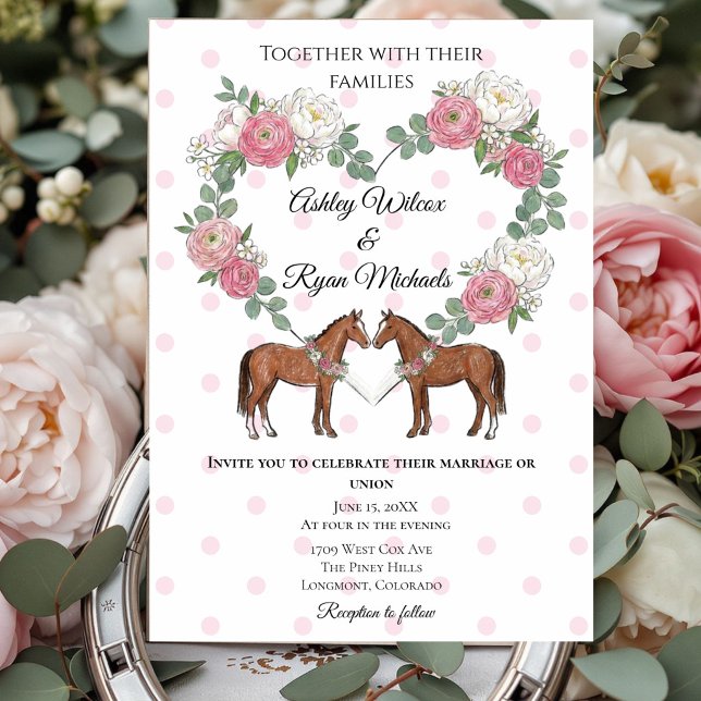 Invitation Mariage Équestre Cheval (A romantic and festive wedding suite inspired by a cozy French countryside.)